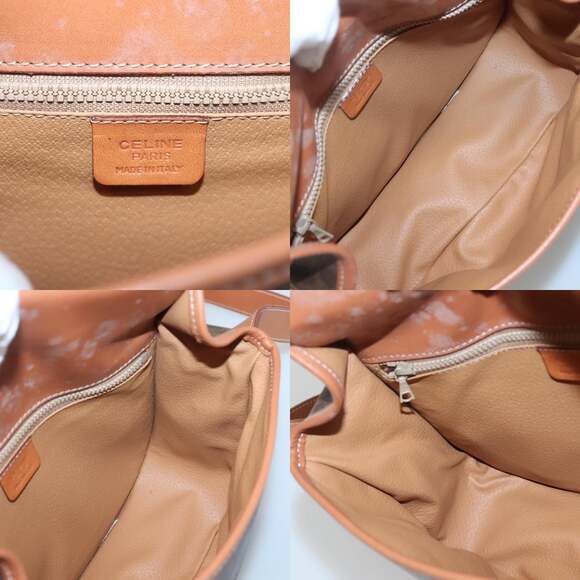CELINE Macadam Canvas Shoulder Bag Pvc Brown Gold - Picture 11 of 12